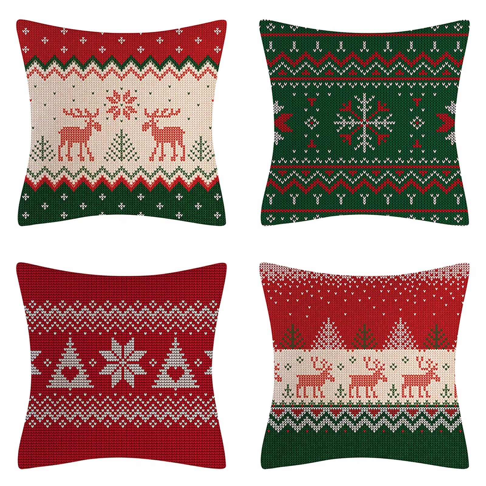 4PCS Christmas Throw Pillow Covers – Xmas Decorative Cushion Covers