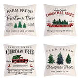 4PCS Christmas Throw Pillow Covers – Xmas Decorative Cushion Covers
