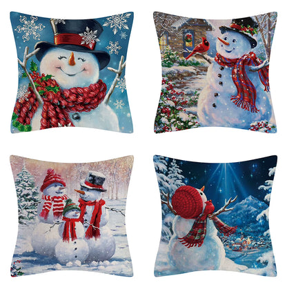 4PCS Christmas Throw Pillow Covers – Xmas Decorative Cushion Covers