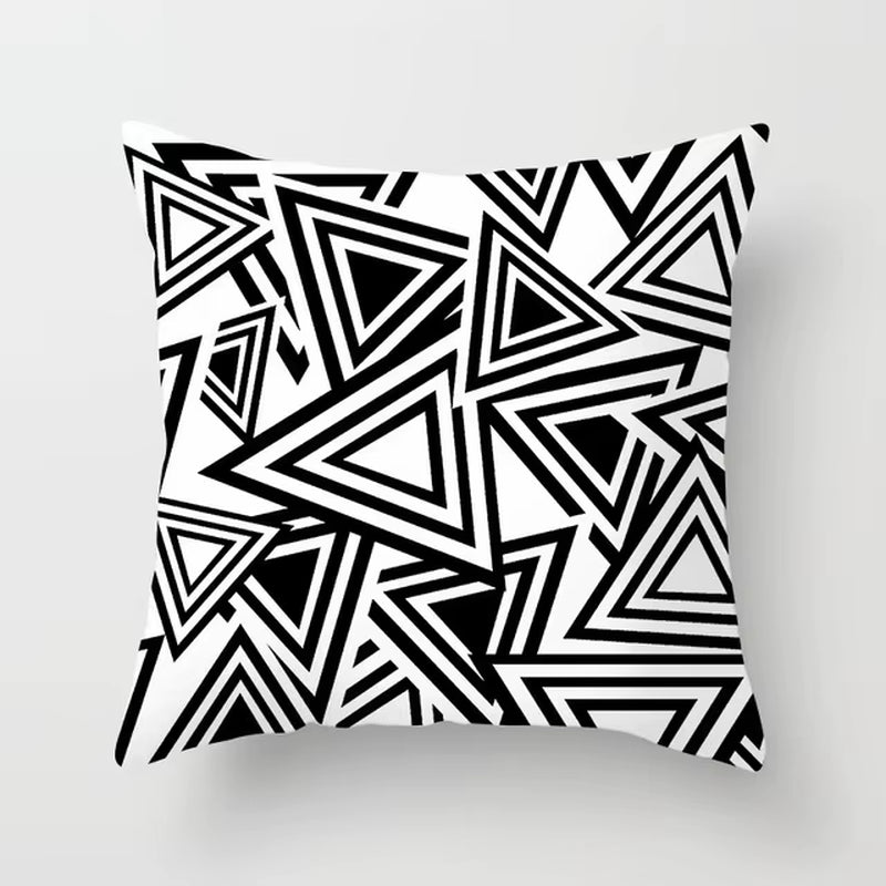 Livingroom Simple Black White Geometry Cushion Case Hot Modern Nordic Decorative Pillows Case Sofa Couch Throw Pillows Car Home