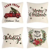 4PCS Christmas Throw Pillow Covers – Xmas Decorative Cushion Covers