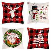 4PCS Christmas Throw Pillow Covers – Xmas Decorative Cushion Covers
