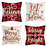 4PCS Christmas Throw Pillow Covers – Xmas Decorative Cushion Covers