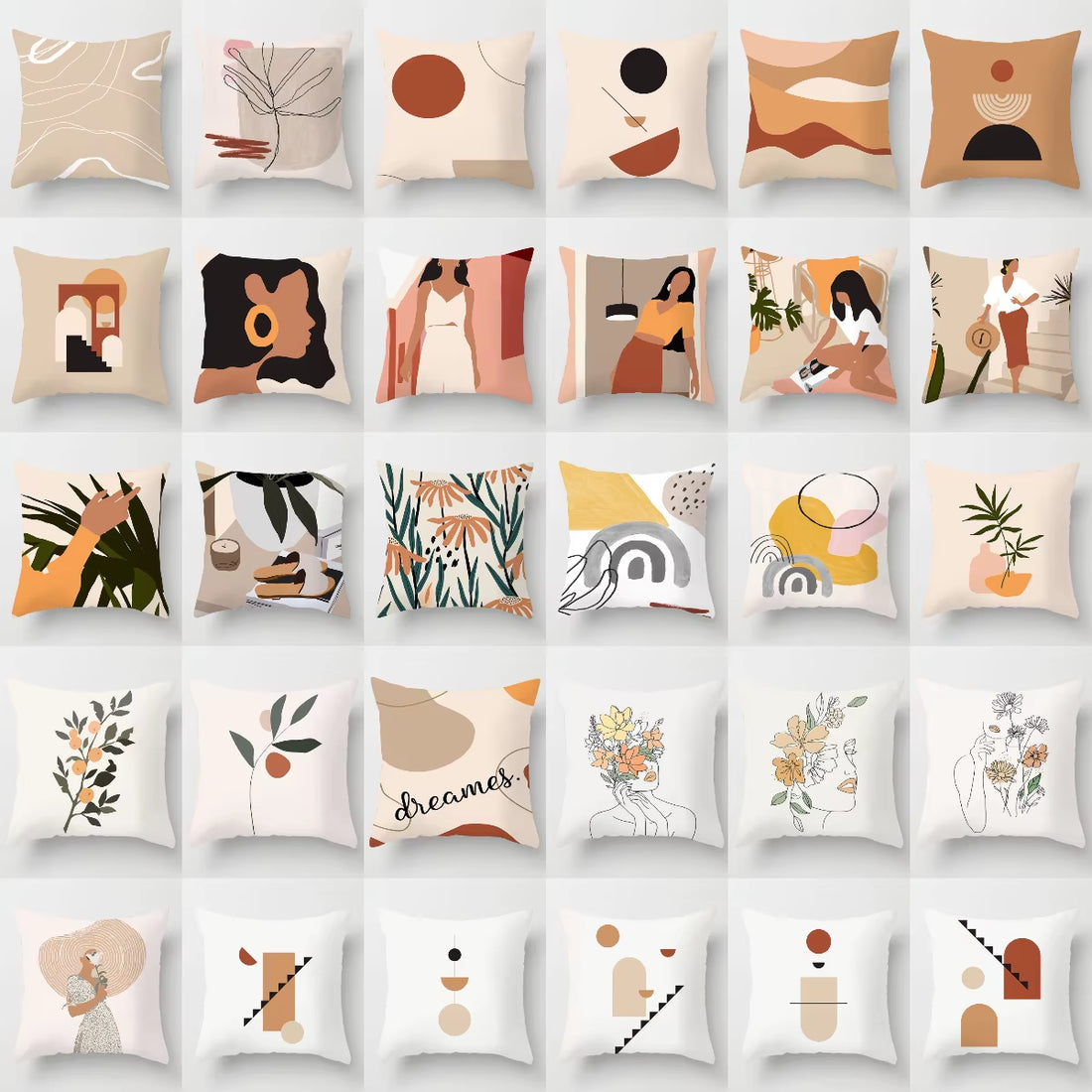 Brand New Nordic Simple Abstract Line Drawings Cushion Cases Morandi Decorative Pillows Case Modern Livingroom Sofa Throw Pillow