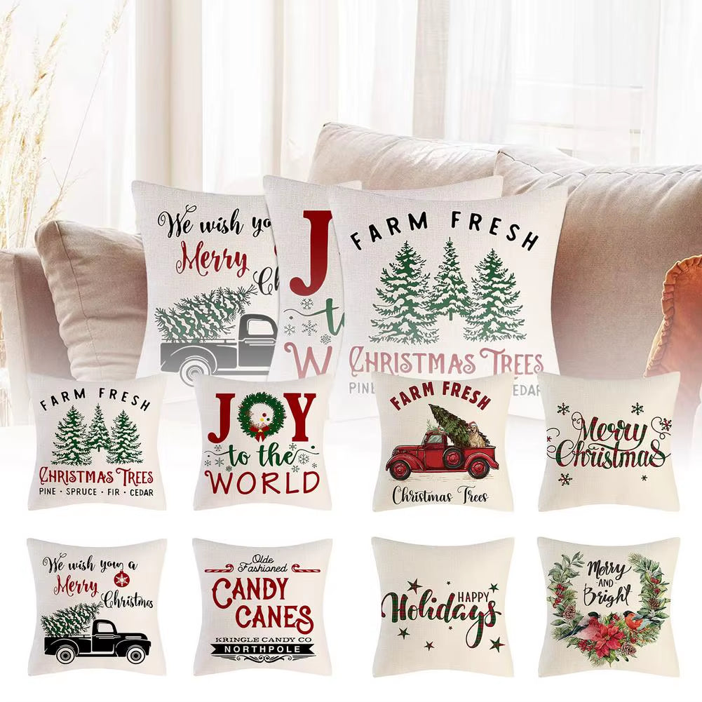 4PCS Christmas Throw Pillow Covers – Xmas Decorative Cushion Covers