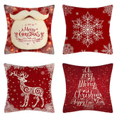 4PCS Christmas Throw Pillow Covers – Xmas Decorative Cushion Covers