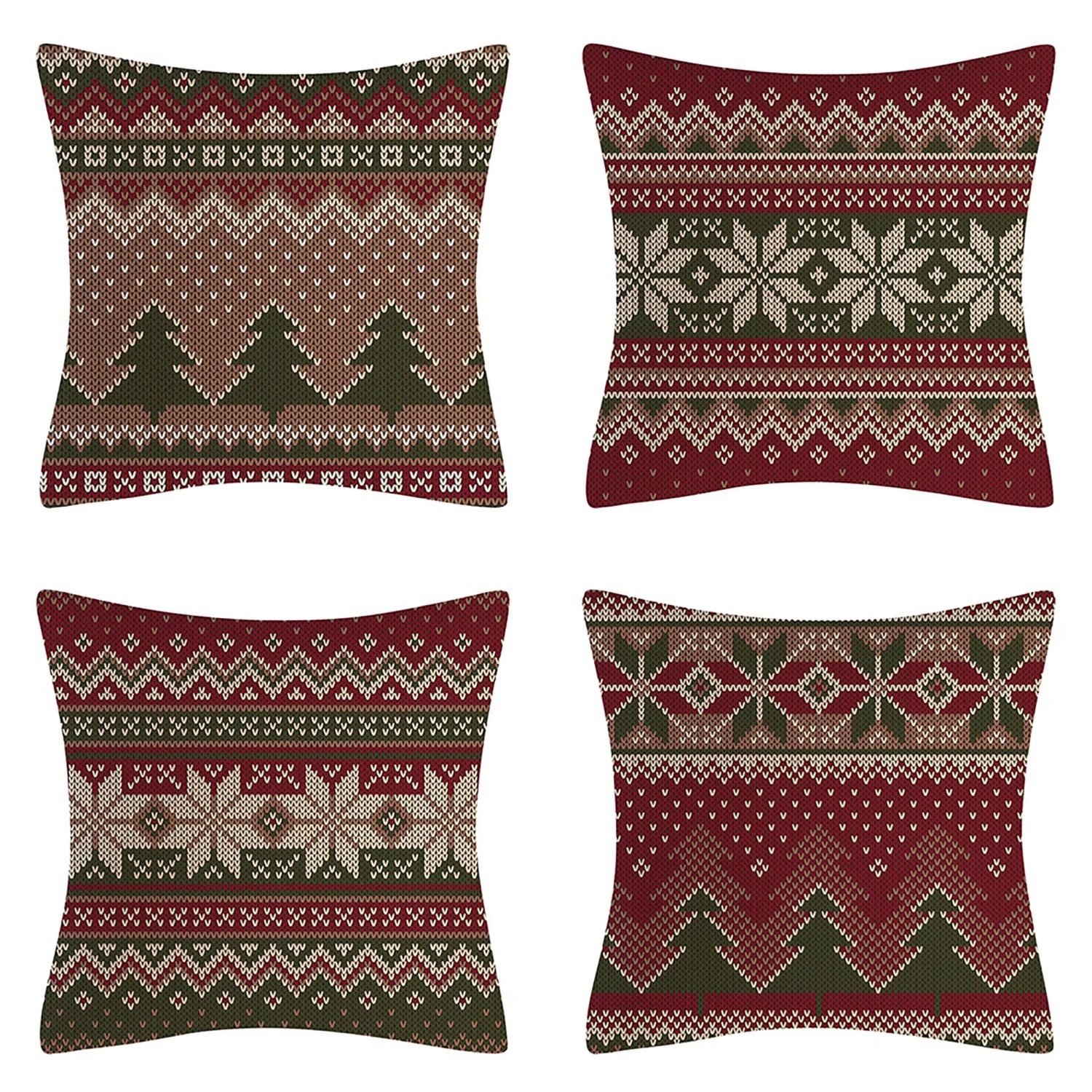 4PCS Christmas Throw Pillow Covers – Xmas Decorative Cushion Covers