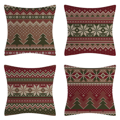 4PCS Christmas Throw Pillow Covers – Xmas Decorative Cushion Covers