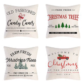 4PCS Christmas Throw Pillow Covers – Xmas Decorative Cushion Covers