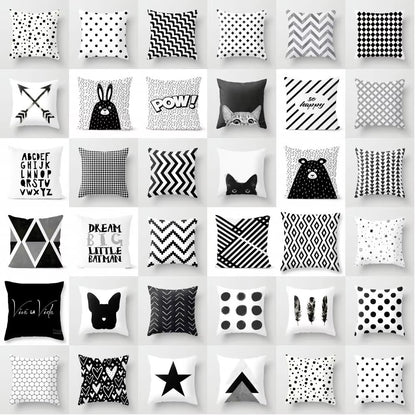 Livingroom Simple Black White Geometry Cushion Case Hot Modern Nordic Decorative Pillows Case Sofa Couch Throw Pillows Car Home