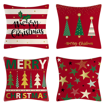 4PCS Christmas Throw Pillow Covers – Xmas Decorative Cushion Covers