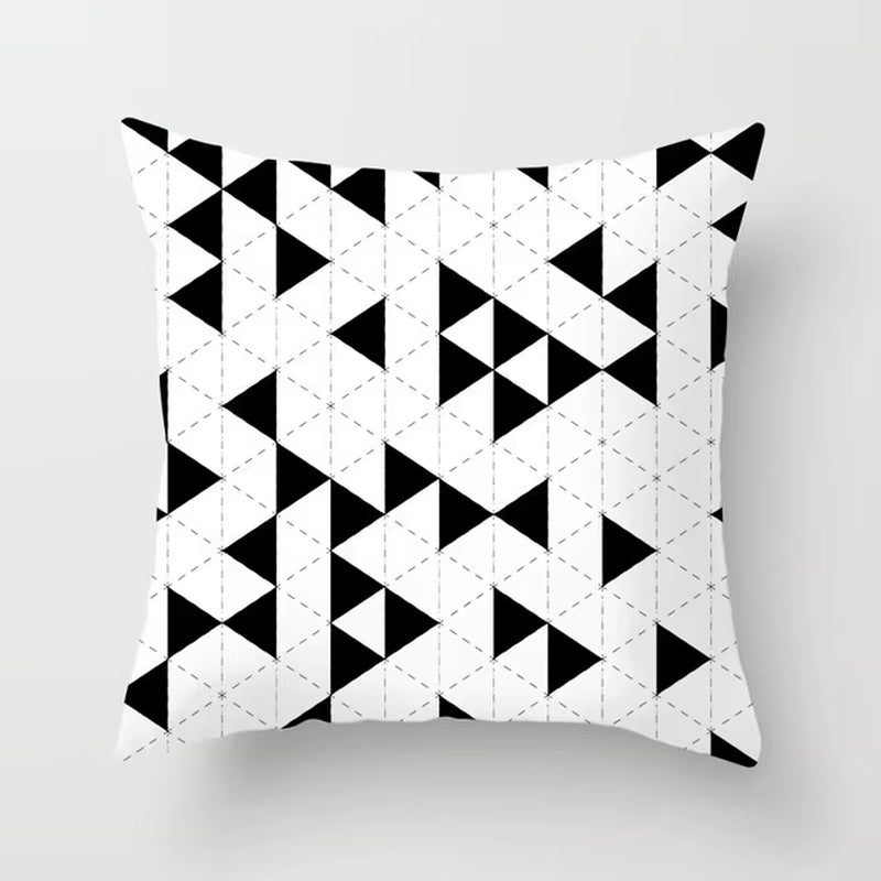 Livingroom Simple Black White Geometry Cushion Case Hot Modern Nordic Decorative Pillows Case Sofa Couch Throw Pillows Car Home