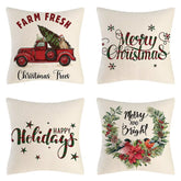 4PCS Christmas Throw Pillow Covers – Xmas Decorative Cushion Covers
