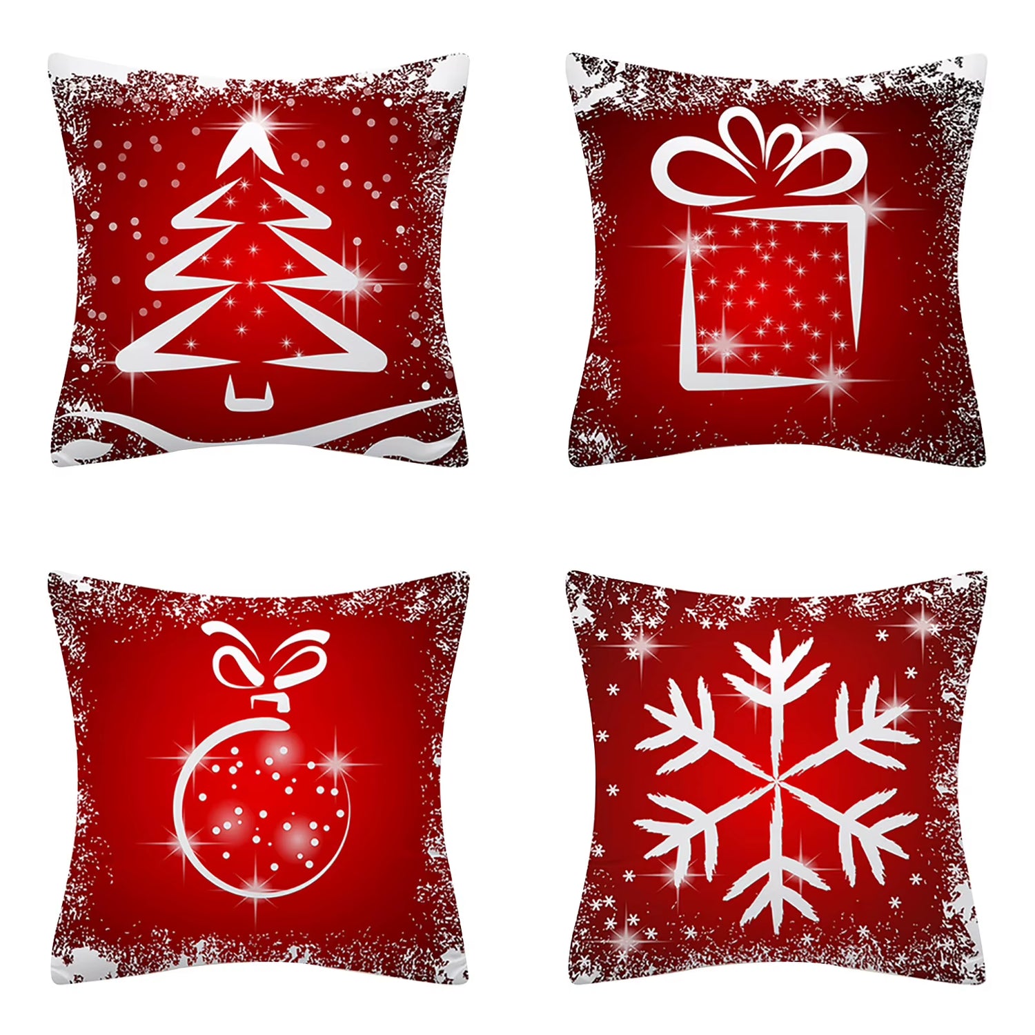 4PCS Christmas Throw Pillow Covers – Xmas Decorative Cushion Covers