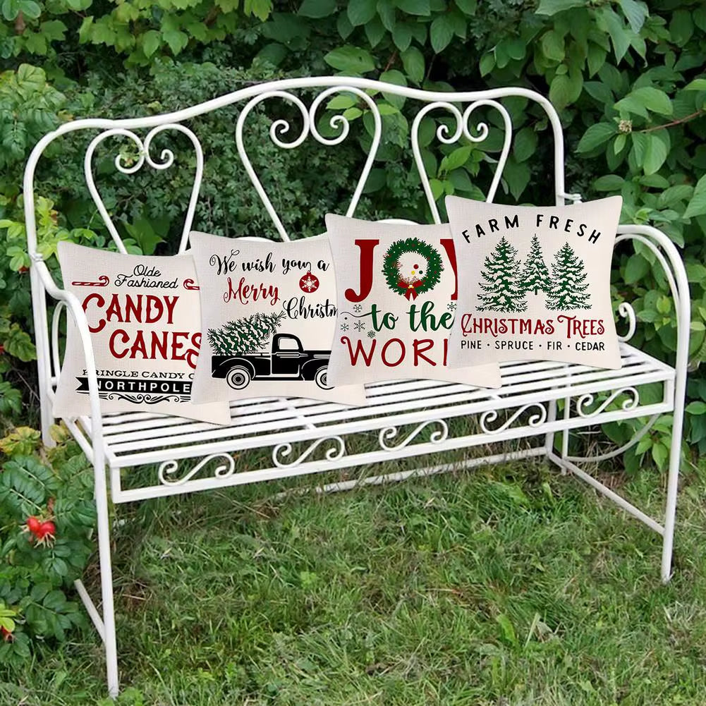 4PCS Christmas Throw Pillow Covers – Xmas Decorative Cushion Covers