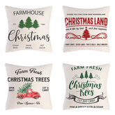 4PCS Christmas Throw Pillow Covers – Xmas Decorative Cushion Covers