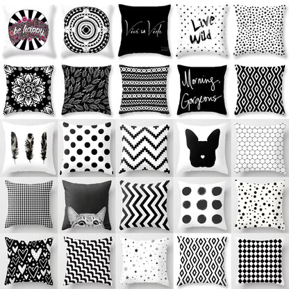 Livingroom Simple Black White Geometry Cushion Case Hot Modern Nordic Decorative Pillows Case Sofa Couch Throw Pillows Car Home