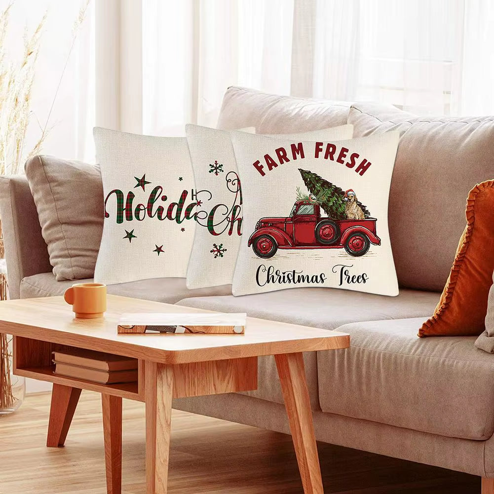 4PCS Christmas Throw Pillow Covers – Xmas Decorative Cushion Covers