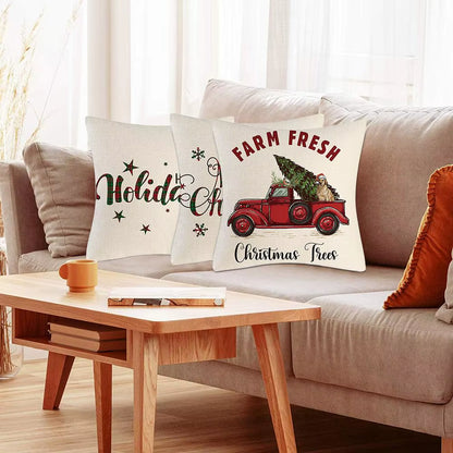 4PCS Christmas Throw Pillow Covers – Xmas Decorative Cushion Covers