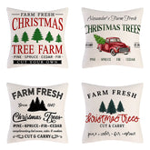 4PCS Christmas Throw Pillow Covers – Xmas Decorative Cushion Covers